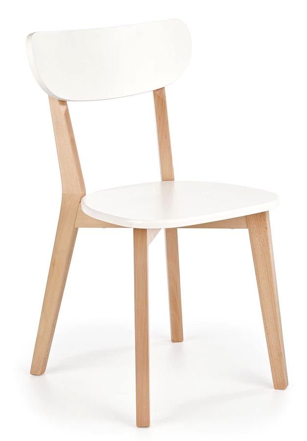 Białe drewniane krzesło skandynawskie - Fine