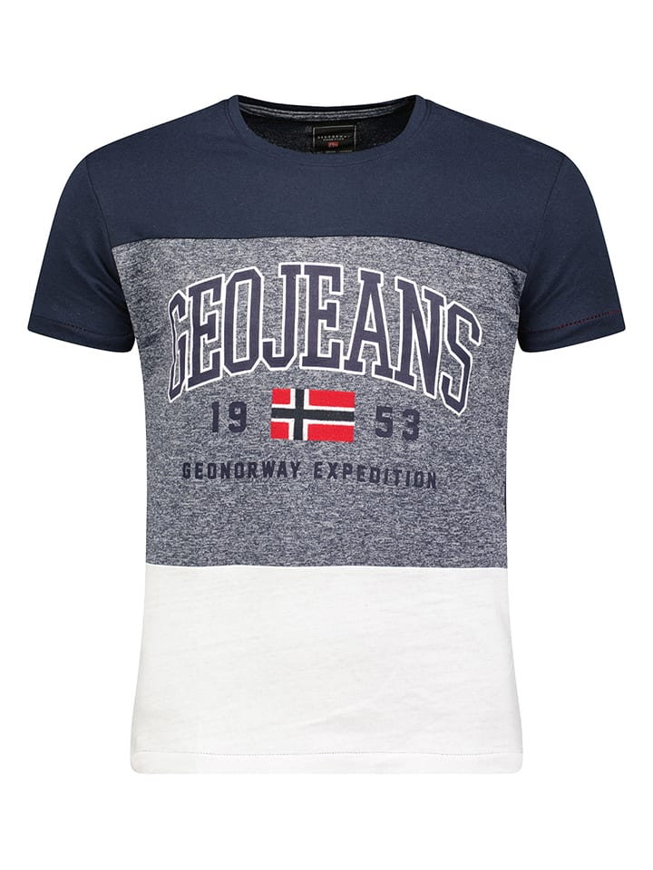 Geographical Norway Koszulka w kolorze granatowo-szarym