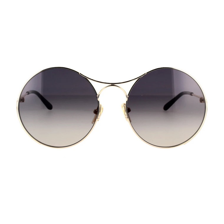 Modne okrągłe okulary przeciwsłoneczne z lekką metalową oprawą Chloé