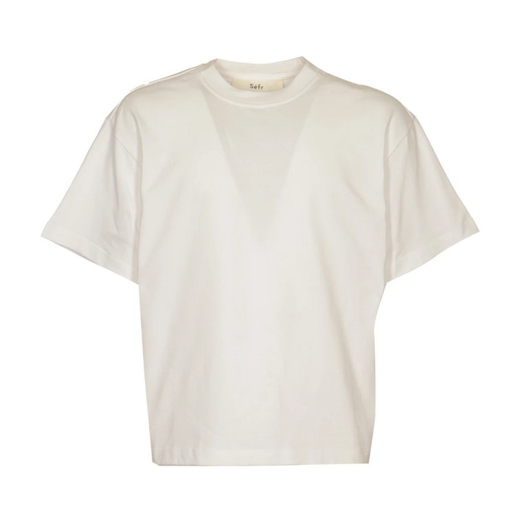 Klasyczny Biały T-Shirt z Bawełny dla Mężczyzn Séfr