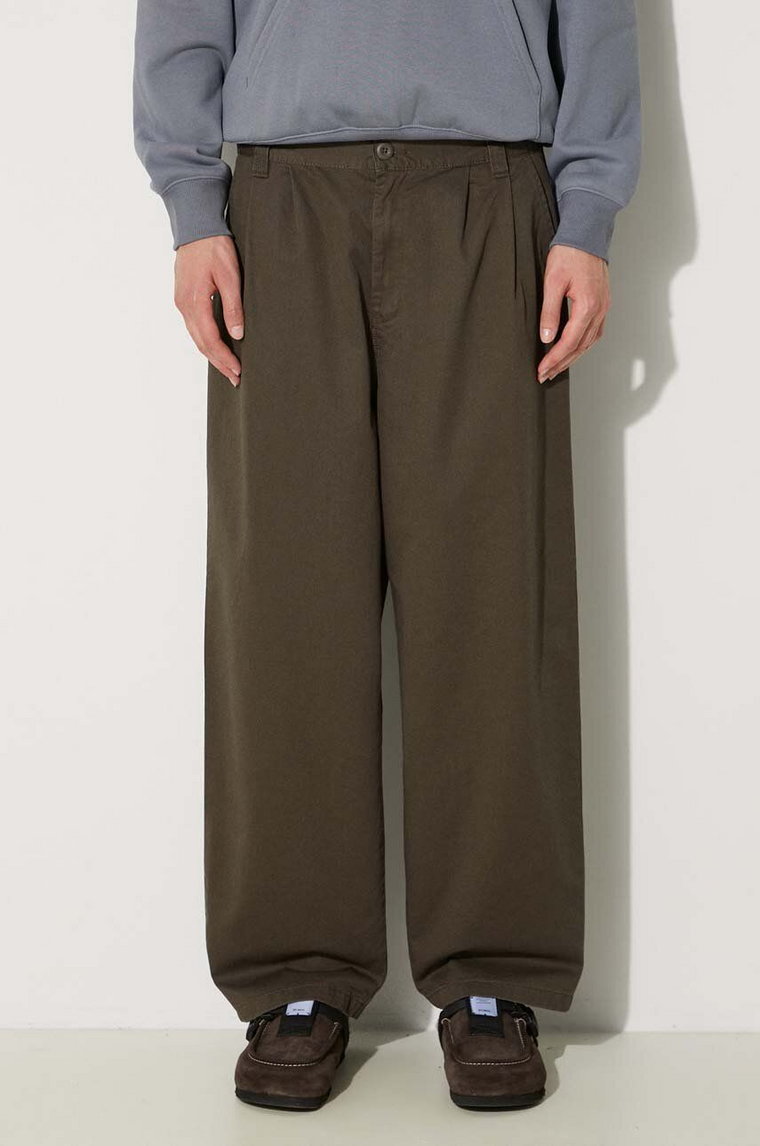 Carhartt WIP spodnie bawełniane Merrick Pant kolor zielony proste I033759.96406