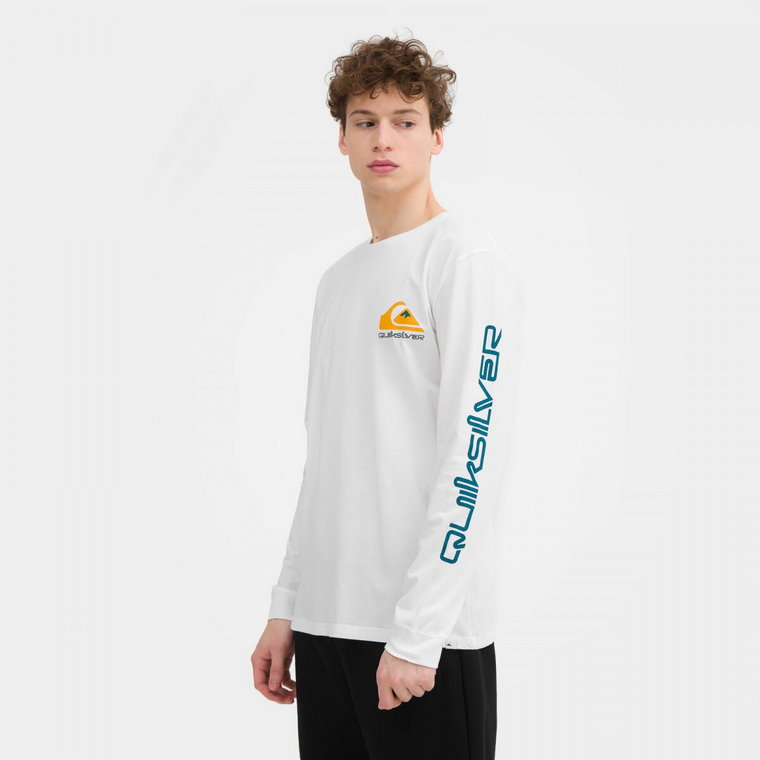 Męski longsleeve z nadrukiem QUIKSILVER Omni Logo - biały