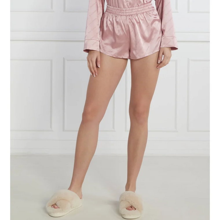 Juicy Couture Satynowe szorty ELLIE MONOGRAM | Regular Fit