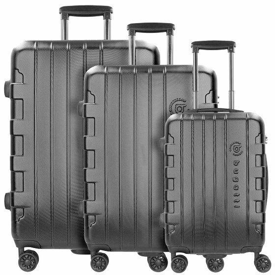 bugatti Galatea 4 Roll Suitcase Set 3szt. schwarz