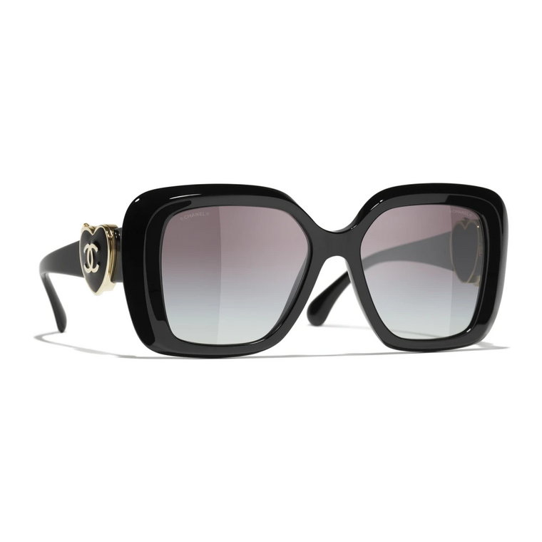 Czarne okulary przeciwsłoneczne z oryginalnym etui Chanel