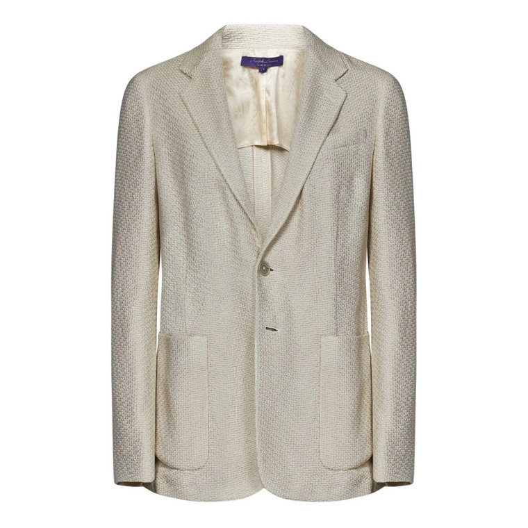 Ivory Silk Blend Tweed Blazer Ralph Lauren