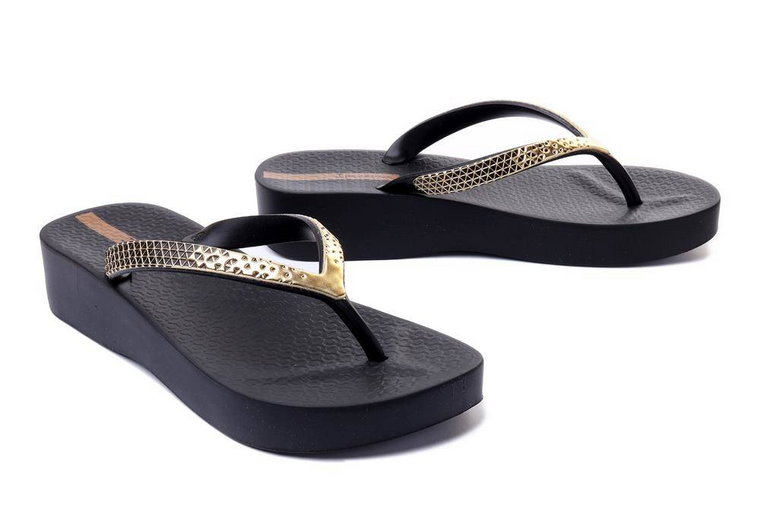 IPANEMA 82872 MESH VI PLAT FEM 20576 black/gold, klapki/japonki damskie