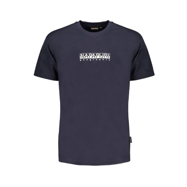 Niebieski T-shirt z nadrukiem logo Napapijri