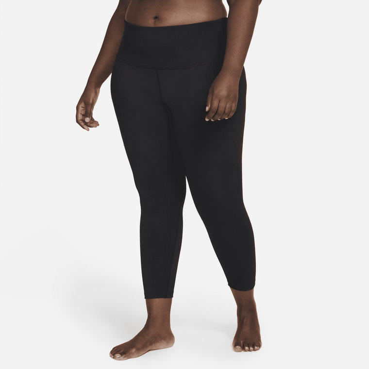 Damskie legginsy 7/8 z wysokim stanem Nike Yoga (duże rozmiary) - Czerń