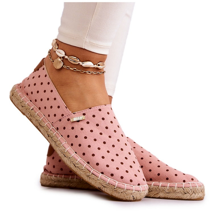 Damskie Espadryle W Groszki Big Star JJ274869 Różowe