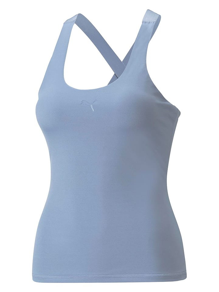 Puma Top sportowy "Flawless Sculpt Built-In" w kolorze błękitnym