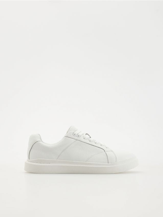 Reserved - Skórzane sneakersy - biały