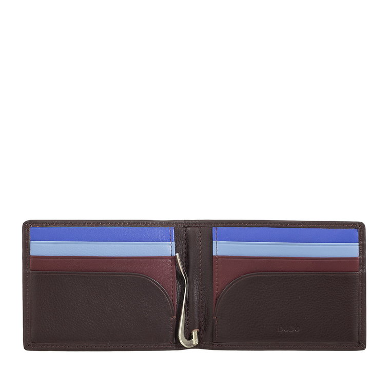 DUDU Minimalistyczny skórzany portfel Męskie z klipsem na pieniądze, mały, cienki, kompaktowy portfel RFID, etui na karty kredytowe, tylna kieszeń na suwak