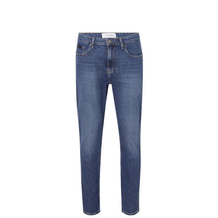 Slim-fit Jeans w średnim niebieskim Denimie Calvin Klein