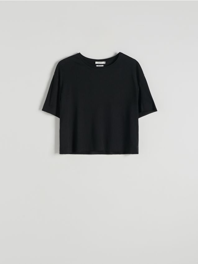 Reserved - T-shirt z modalem - czarny