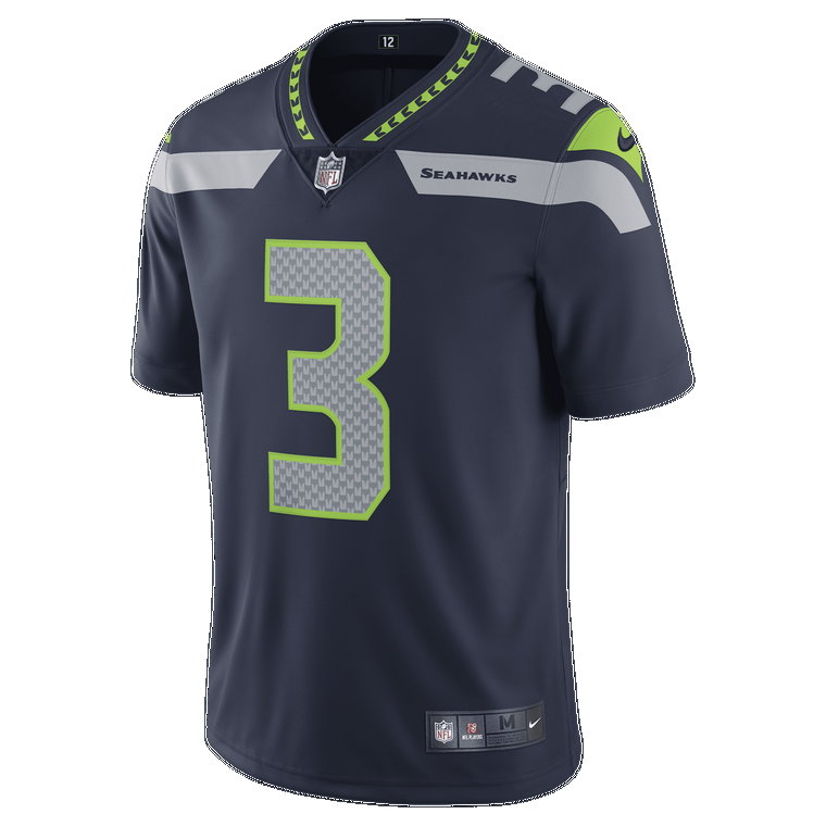 Męska limitowana koszulka do futbolu amerykańskiego NFL Seattle Seahawks Vapor Untouchable (Russell Wilson) - Niebieski