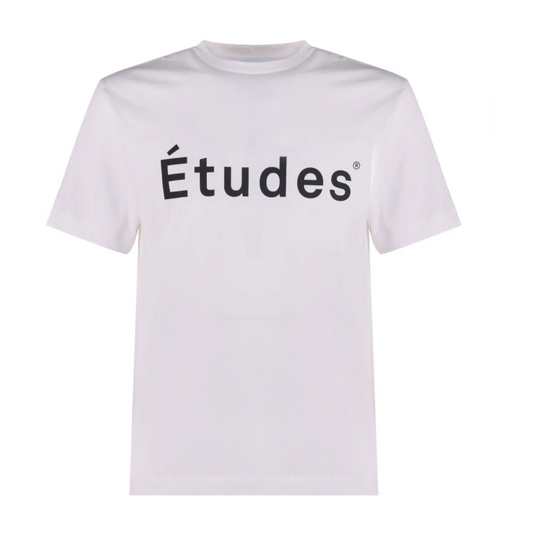 Biała Bawełniana Koszulka z Logo Études