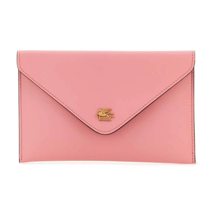 Różowa skórzana torba, 21 cm x 13,5 cm Etro