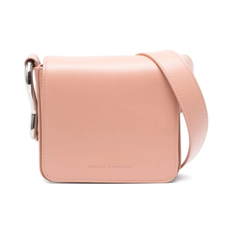 Blush Pink Torba na Ramię z Detalem Łańcucha Chiara Ferragni Collection