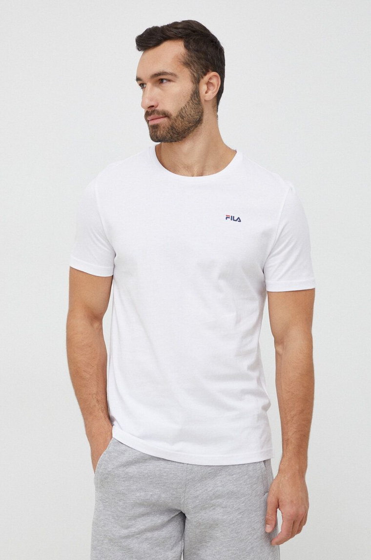 Fila t-shirt bawełniany 2-pack Brod kolor biały gładki FAM0083