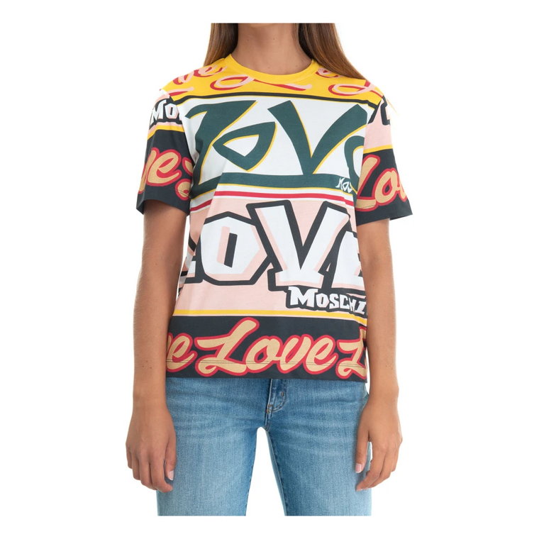 Oversize T-shirt z nadrukiem tekstowym Love Moschino
