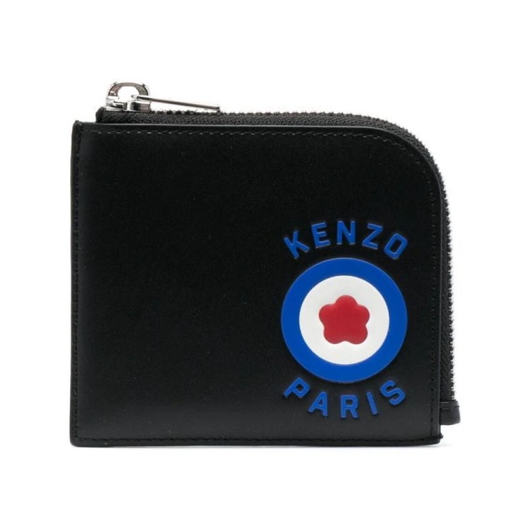 Stylowy portfel skórzany z logo wytłaczanym Kenzo