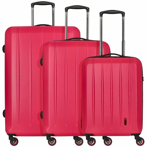 Check.In Cork 4-Wheel Suitcase Set 3-pcs. beere