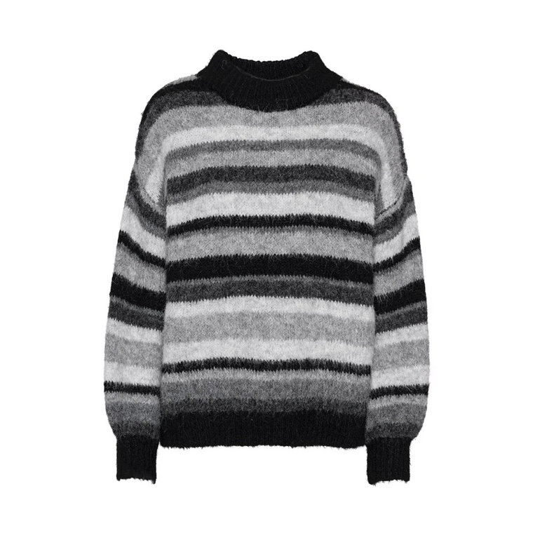 Sweter w Paski - Czarny/Szary A-View