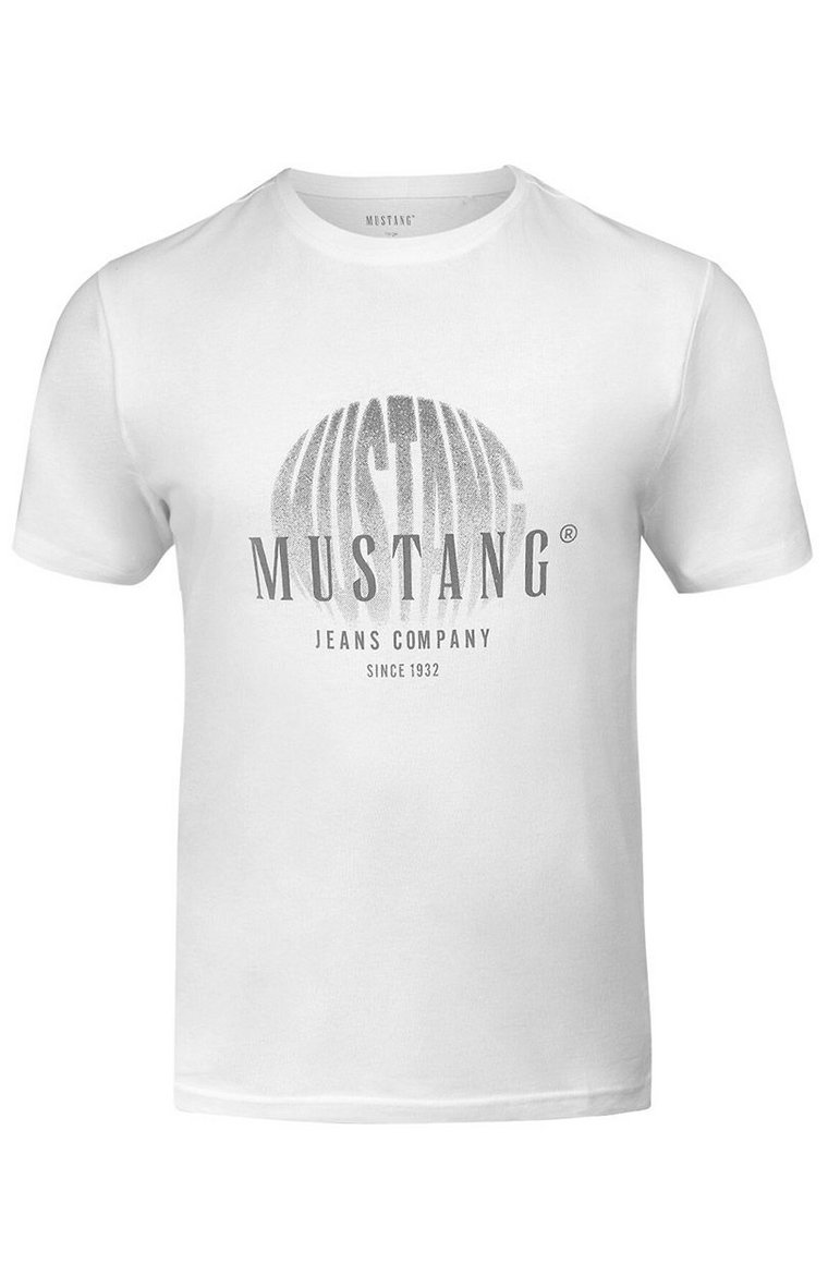 Biały t-shirt męski 4241-2100, Kolor biały, Rozmiar M, Mustang