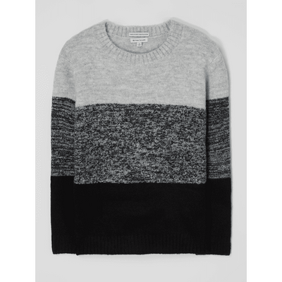Sweter ze wzorem w blokowe pasy