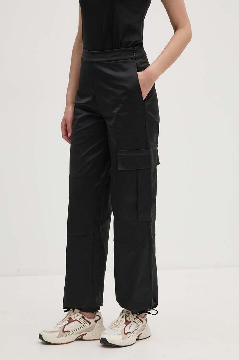 Calvin Klein Jeans spodnie damskie kolor czarny szerokie high waist J20J223921