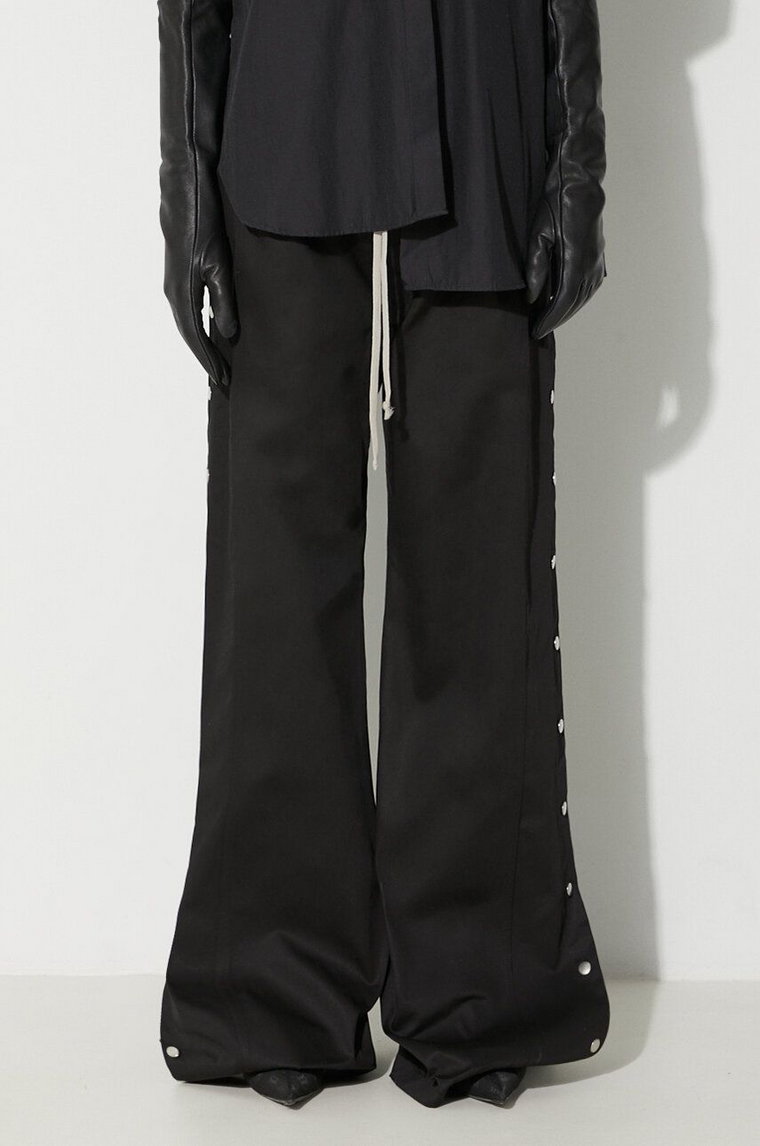 Rick Owens spodnie damskie kolor czarny szerokie high waist