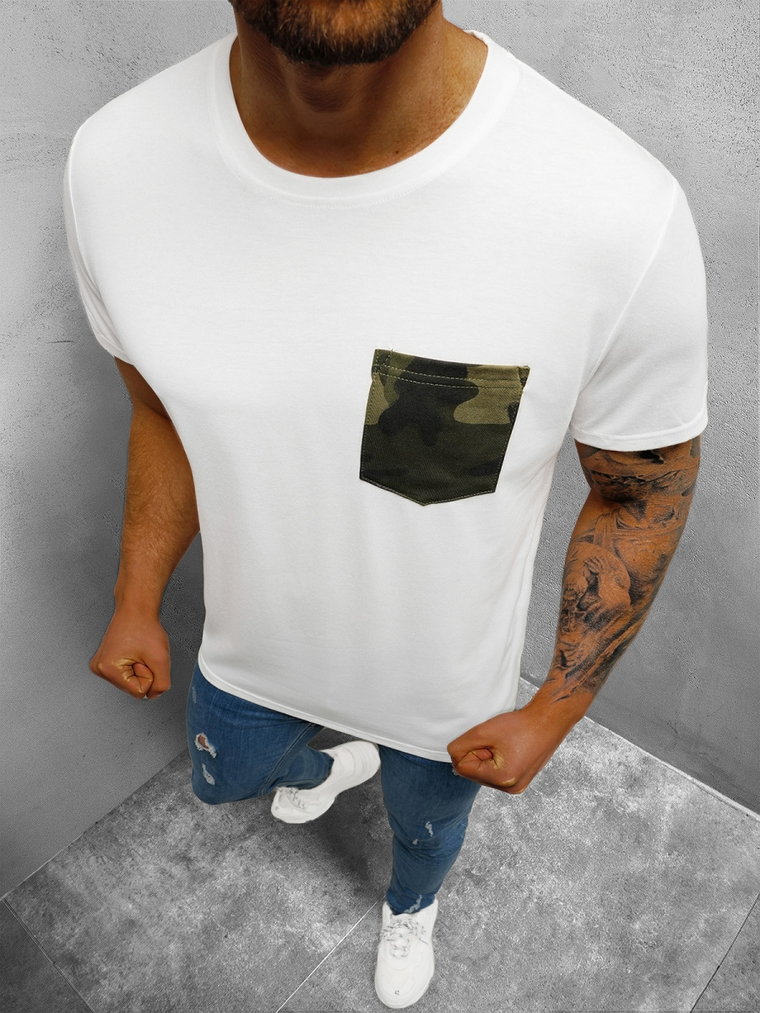T-Shirt męski biały OZONEE JS/8T85/2