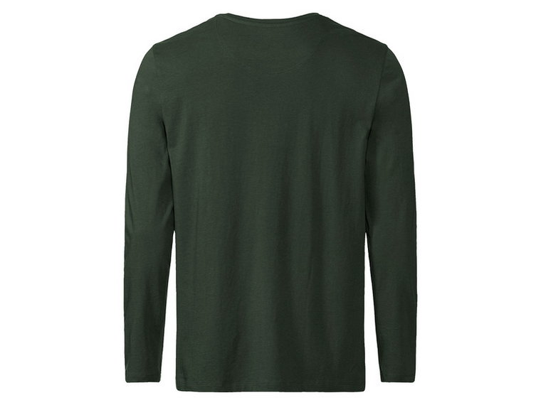 LIVERGY Bluzka męska bawełniana z długim rękawem (S (44/46), Zielony)