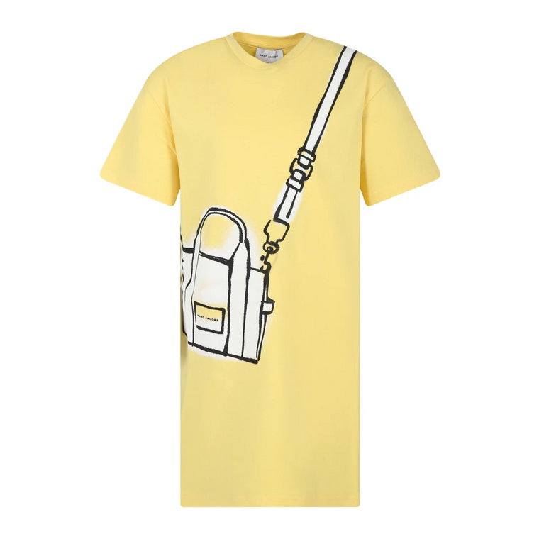 Żółta Sukienka Casual z nadrukiem torby na ramię Marc Jacobs