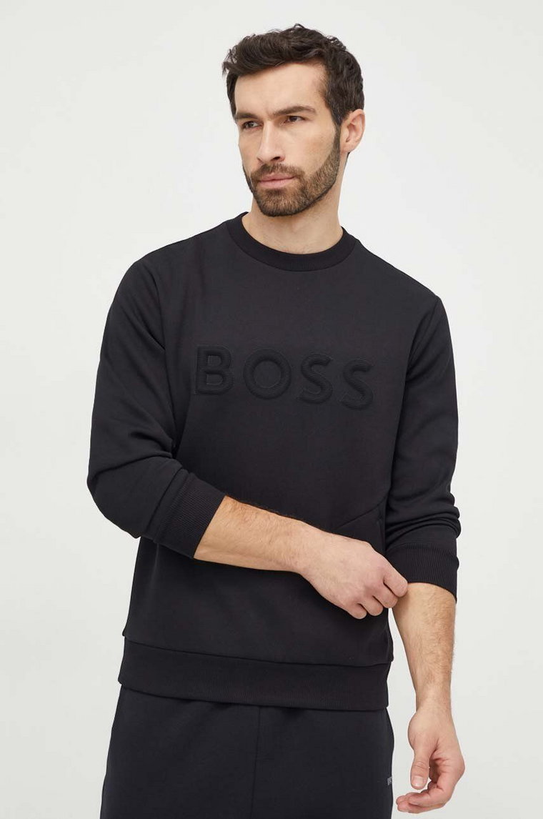 Boss Green bluza męska kolor czarny z aplikacją 50510350