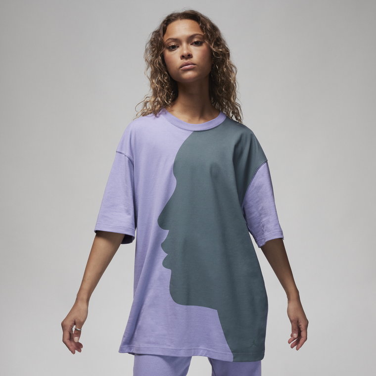 Damski T-shirt oversize z grafiką Jordan - Fiolet