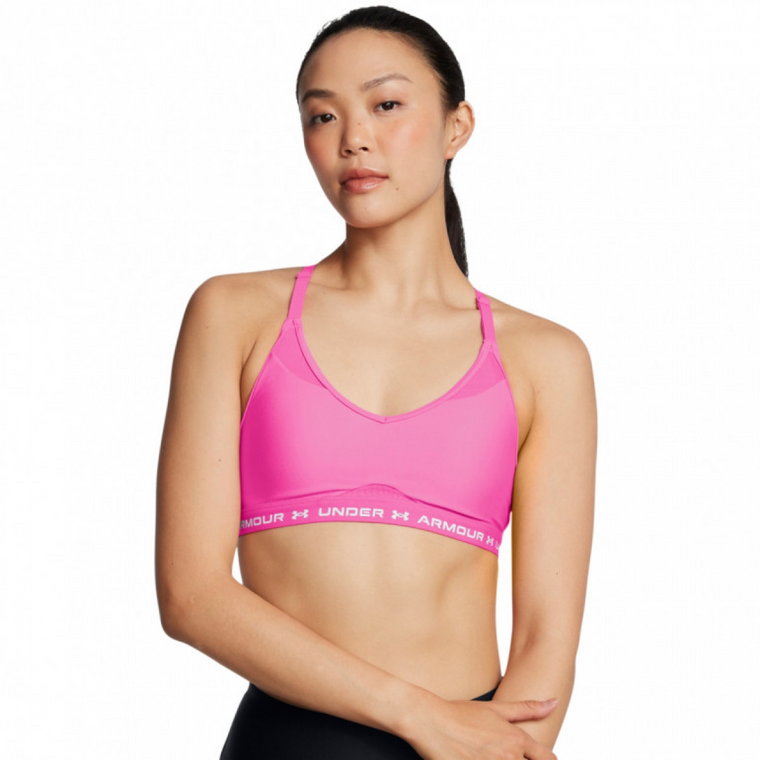 Biustonosz treningowy Under Armour UA Crossback Low Bra - różowy