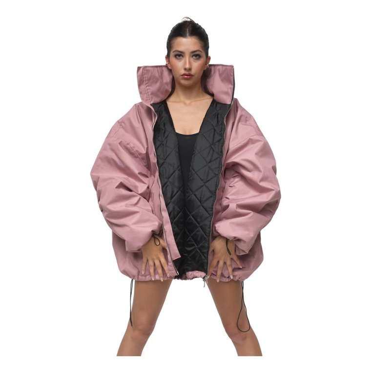 Kurtka typu bomber oversize dusty pink Rest Factory