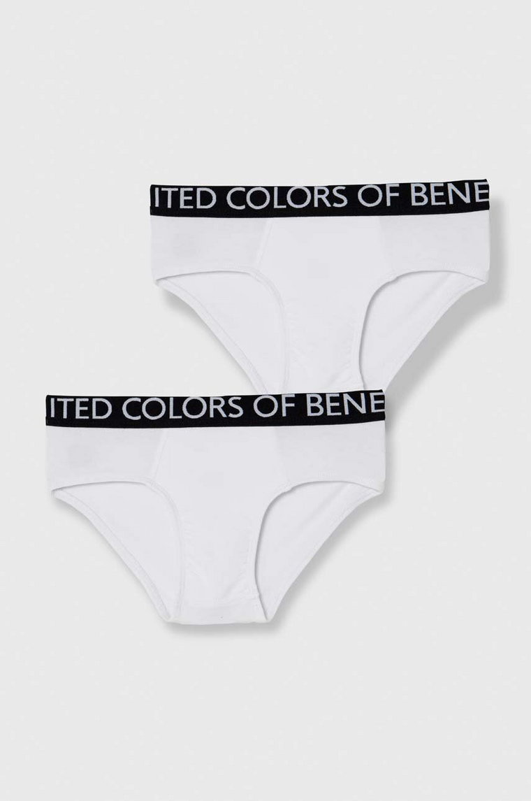 United Colors of Benetton slipy dziecięce 2-pack kolor biały