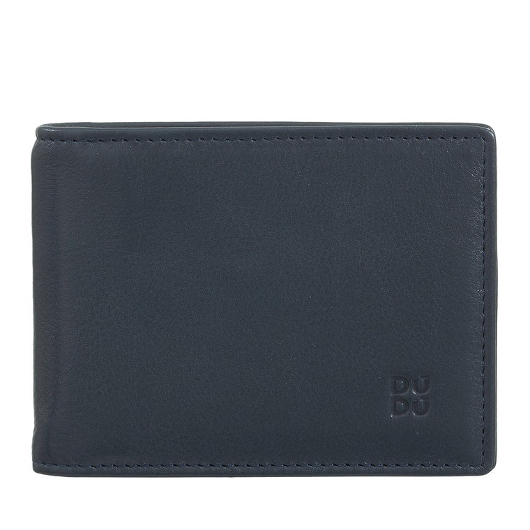 DUDU Minimalistyczny skórzany portfel męski z klipsem na pieniądze, mały, cienki, kompaktowy portfel RFID, etui na karty kredytowe, tylna kieszeń na suwak