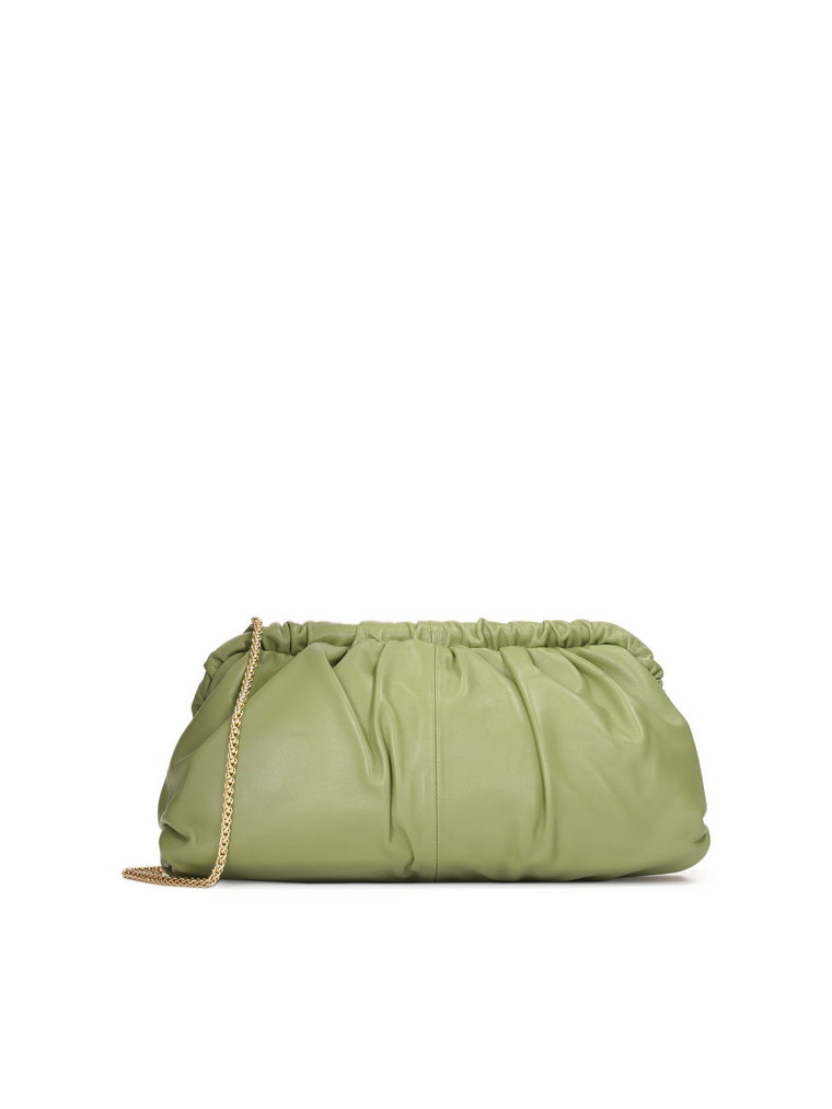 Zielona torebka do ręki typu pouch bag