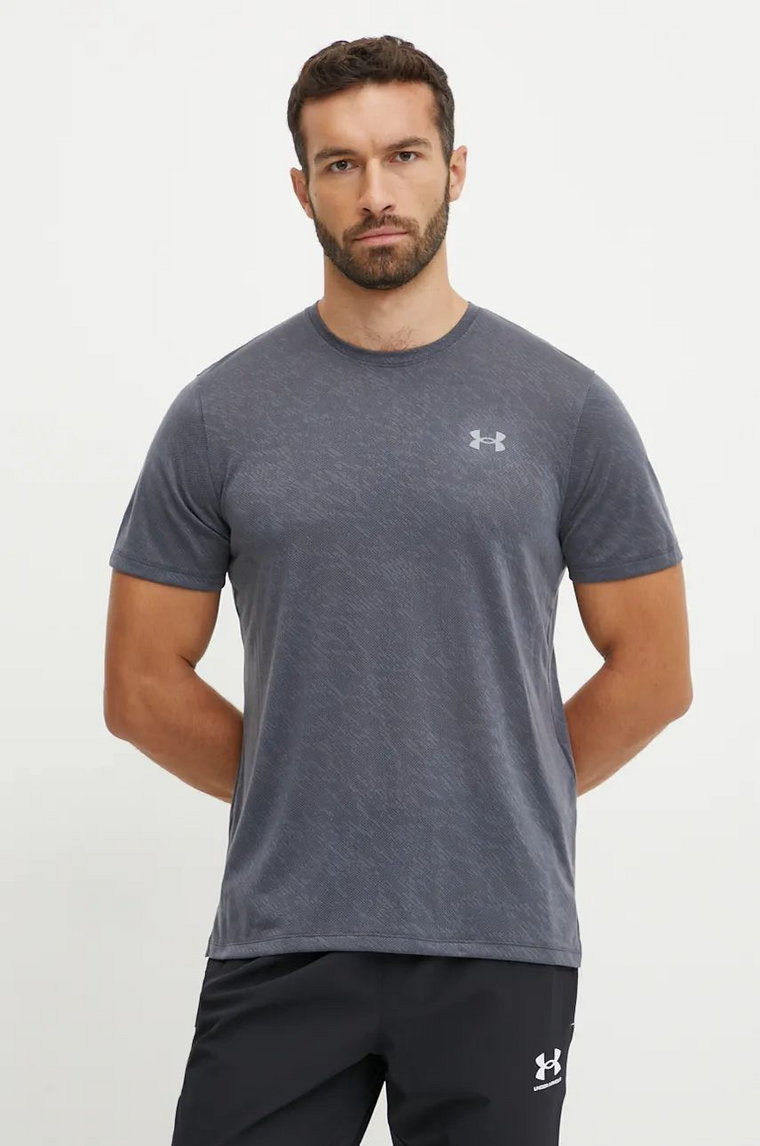 Under Armour t-shirt do biegania Launch Camo kolor szary gładki 1386681