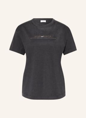 Brunello Cucinelli T-Shirt Z Obszyciem Ozdobnymi Kamykami grau