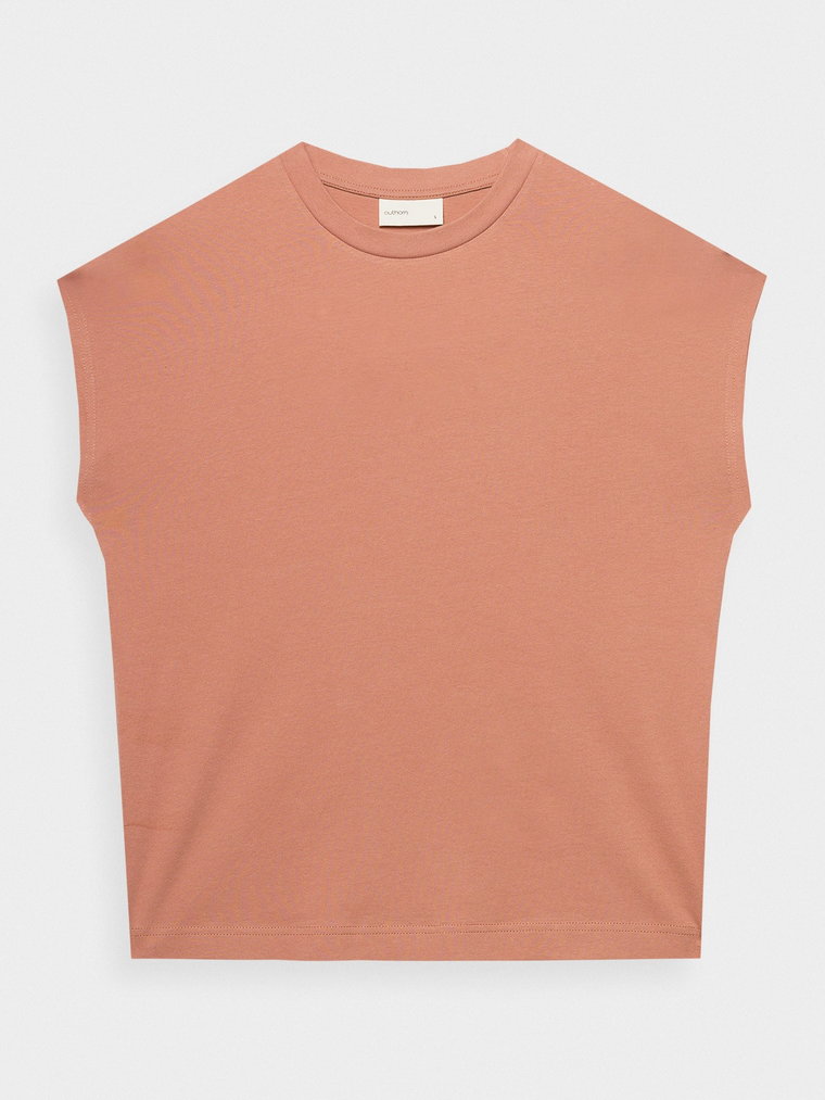 T-shirt gładki damski Outhorn - pomarańczowa