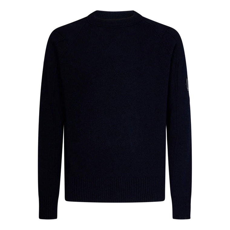 Niebieski sweter z wełny owczej z dekoracyjnym detalem C.p. Company
