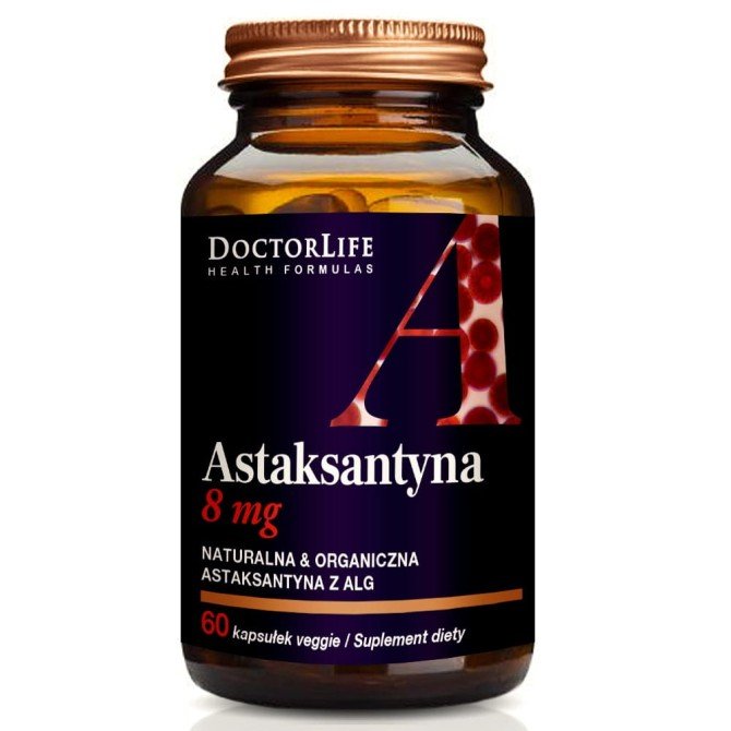 Doctor Life Astaxanthin 8mg naturalna astaksantyna suplement diety 60 kapsułek