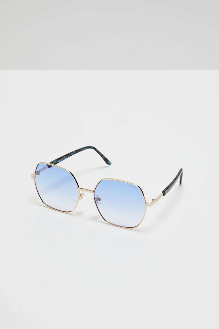 Okulary przeciwsłoneczne z metalowymi oprawkami niebieskie