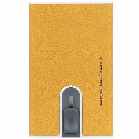 Piquadro Black Square Etui na karty  RFID skórzana 6 cm yellow