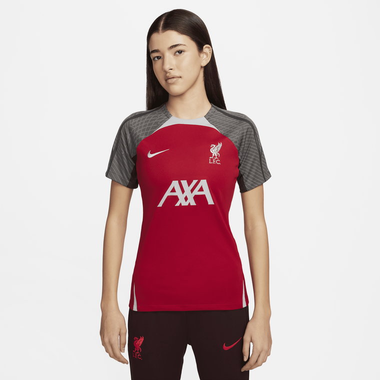 Damska dzianinowa koszulka piłkarska Nike Dri-FIT Liverpool F.C. Strike - Czerwony